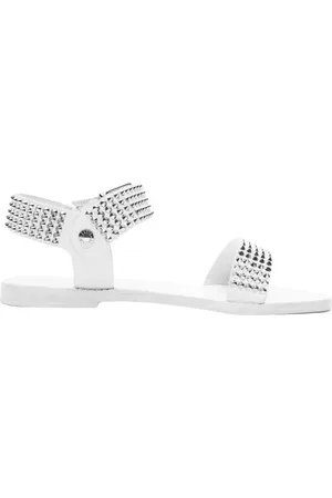 Zadig & Voltaire Schoenen, Dames, Wit, 37 EU, Leer, Stijlvolle leren sandalen met studs