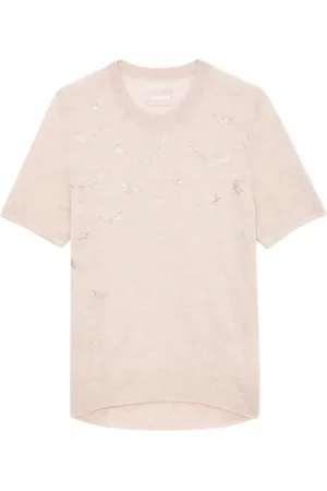 Zadig & Voltaire Truien, Dames, , XS, Wol, Cashmere Wings Trui met Korte Mouwen