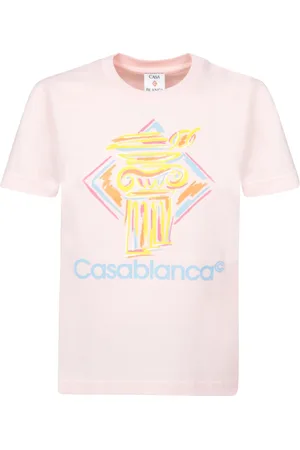 Casablanca Tops, Dames, Roze, L, Katoen, Roze Grafische Print T-Shirt