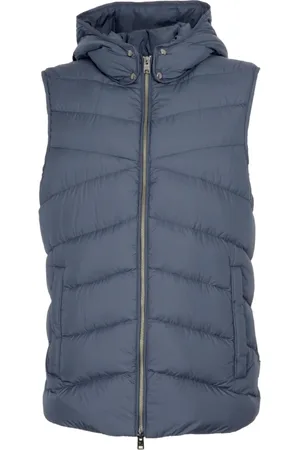 Woolrich Jassen, Heren, Blauw, XL, Katoen, Gewatteerd donsvest in Melton