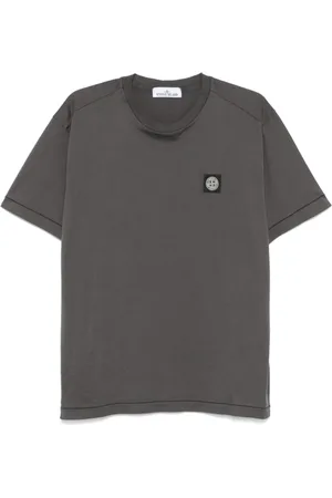 Stone Island Tops, Heren, Grijs, 2Xl, Katoen, SS T-Shirt V0065 Grigio