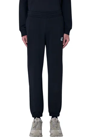 Moncler Broeken, Heren, Zwart, M, Katoen, Katoenen Track Pants met Logo Motif