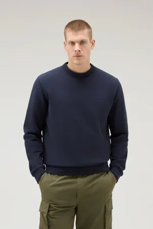Woolrich Sweatshirts & Hoodies, Heren, Blauw, S, Logo Script Crewneck