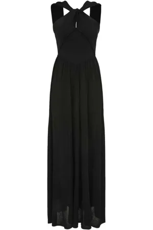 ZIMMERMANN Kleedjes, Dames, Zwart, M, Halter Neck Midi Jurk
