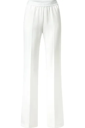 ERMANNO SCERVINO Broeken, Dames, Wit, M, Logo Elastische Taille Broek