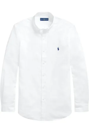 Ralph Lauren Overhemden, Heren, Wit, XL, Katoen, Stretch Katoen Custom Shirt