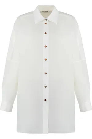 Serafini Blouses & Shirts, Dames, Wit, L, Katoen, Shirt van katoenmix