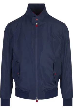 Kiton Jassen, Heren, Blauw, L, Polyester, Stijlvol Overhemd