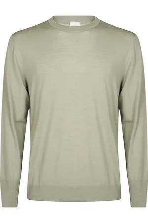 ELEVENTY Truien, Heren, Groen, XL, Wol, Merino Wol Ronde Hals Trui