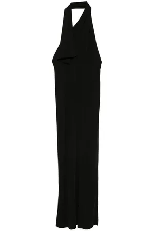 Khaite Kleedjes, Dames, Zwart, S, Jurk met gedrapeerd paneel en asymmetrische hals