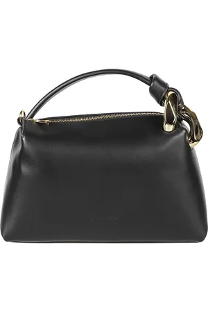 J.W.Anderson Tassen, Dames, Zwart, ONE Size, Leer, Stijlvolle Hoek Tas