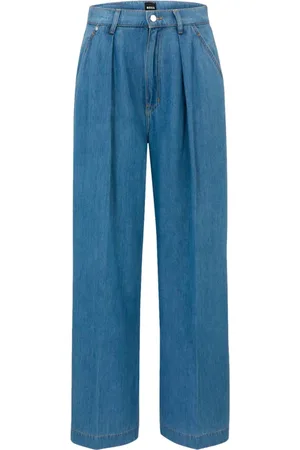 HUGO BOSS Jeans, Dames, Blauw, W29 L32, Katoen, Wide Leg Jeans