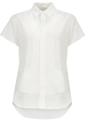 Y-3 Blouses & Shirts, Dames, Wit, L, Katoen, Wit katoenen overhemd met kraag