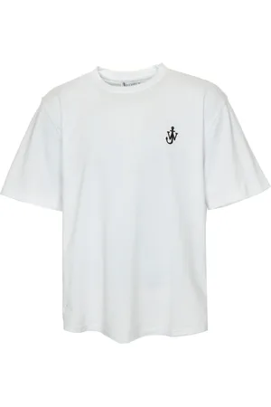 J.W.Anderson Tops, Heren, Wit, 2Xl, Katoen, Anchor Embroidery T-Shirt