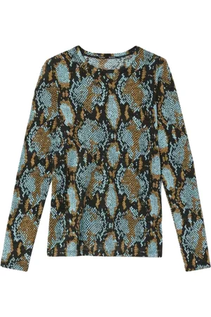 Proenza Schouler Tops, Dames, Veelkleurig, S, Katoen, T-shirt met slangenprint