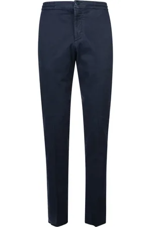 Kiton Broeken, Heren, Blauw, W31, Katoen, Casual Chino`s