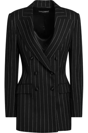 Dolce & Gabbana Jassen, Dames, Zwart, S, Dubbelborstig Jas