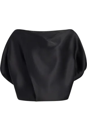 Khaite Blouses & Shirts, Dames, Zwart, S, Zwarte Zijden Blouse met Boot Hals