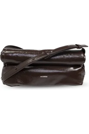 Jil Sander Tassen, Dames, Bruin, ONE Size, Leer, Shoulder Bag Rollup Small