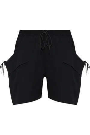Y-3 Korte broeken, Dames, Zwart, XS, Shorts met Gedrukt Logo