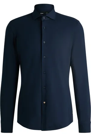 HUGO BOSS Overhemden, Heren, Blauw, XL, Katoen, Casual Overhemd
