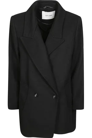 Ivy & Oak Jassen, Dames, Zwart, S, Wol, Jenna Peacoat Blazer
