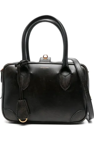 Golden Goose Tassen, Dames, Zwart, ONE Size, Zwarte Tas met Bovenrits en Handvatten