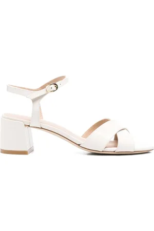 Stuart Weitzman Schoenen, Dames, Wit, 37 EU, Witte platte schoenen met enkelband