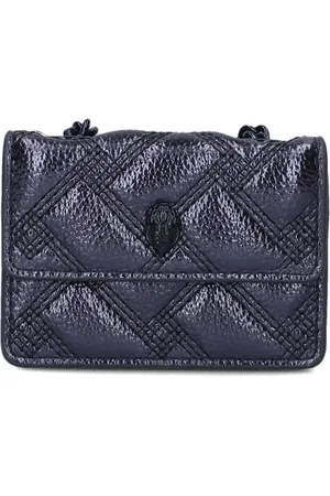 Kurt Geiger Accessoires, Dames, Blauw, ONE Size, Leer, Blauwe leren portemonnee Micro Kensington