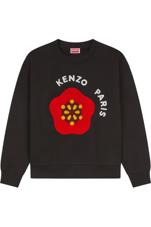 Kenzo Sweatshirts & Hoodies, Dames, Zwart, S, Katoen, Geborduurde zwarte sweatshirt