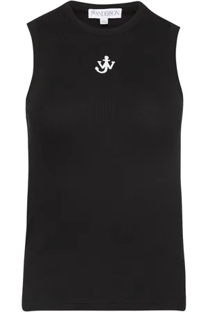 J.W.Anderson Tops, Dames, Zwart, XS, Katoen, Anchor Logo Tank Top