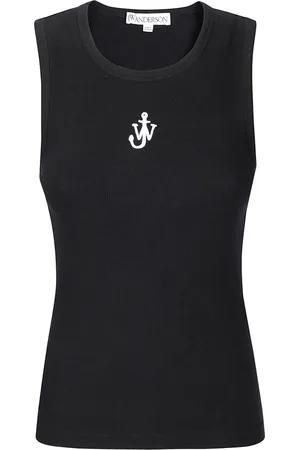 J.W.Anderson Tops, Dames, Zwart, XS, Katoen, Anchor Embroidery Vest