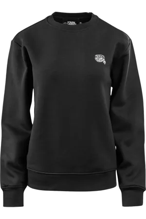 Karl Lagerfeld Sweatshirts & Hoodies, Dames, Zwart, M, Katoen, Ikonik 2.0 Glitter Sweatshirt