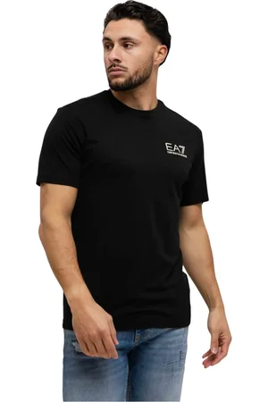 Emporio Armani Tops, Heren, Zwart, S, Zwart Heren T-shirt Lente/Zomer Collectie