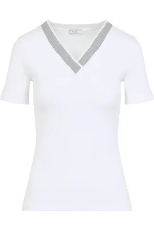 PESERICO SIGN Tops, Dames, Wit, S, Katoen, T-shirt Costina