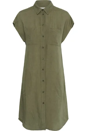 Part Two Kleedjes, Dames, Groen, 4Xl, Linnen, Ellenapw Jurk