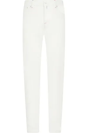 Kiton Jeans, Heren, Wit, W34, Katoen, Slim-fit katoenen jeans