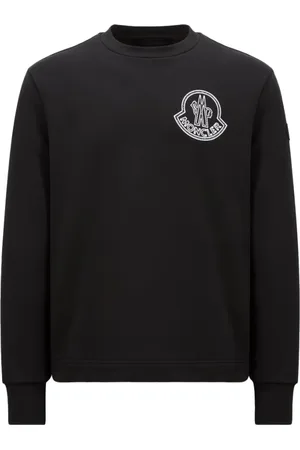 Moncler Sweatshirts & Hoodies, Heren, Zwart, 2Xl, Katoen, Logo Sweatshirt Zwart Lange Mouw