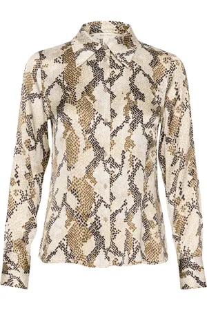 Part Two Blouses & Shirts, Dames, , L, Snake Print Shirt French Oak Style