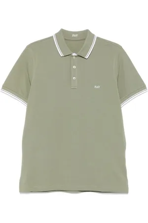 FAY Tops, Heren, Groen, XL, Groene Poloshirt Korte Mouw