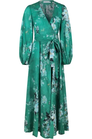 ZIMMERMANN Kleedjes, Dames, Groen, M, Wikkeljurk