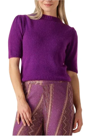 AMAYA Amsterdam Truien, Dames, Paars, L, Paarse Summer Knit Trui