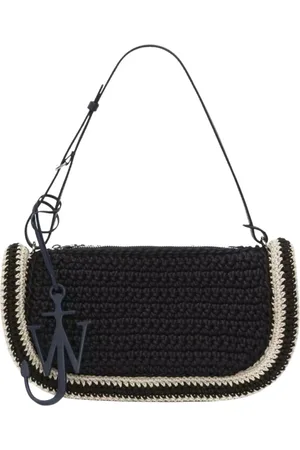 J.W.Anderson Tassen, Dames, Blauw, ONE Size, Katoen, Bumper-15 Crochet Schoudertas