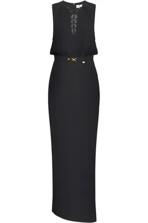 Elisabetta Franchi Kleedjes, Dames, Zwart, XS, Stijlvolle 100%vi Jurk