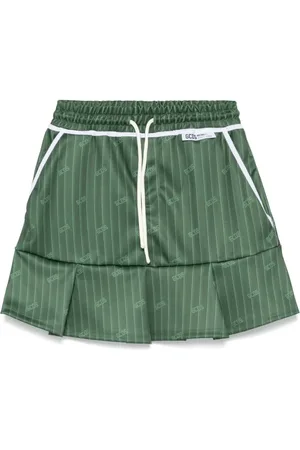 GCDS Rokken, Dames, Groen, S, Groene Rok met Elastische Tailleband en Zakken
