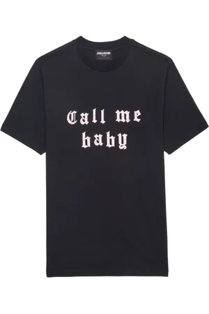 Zadig & Voltaire Tops, Dames, Zwart, M, Katoen, Zwart T-shirt met ronde hals en korte mouwen