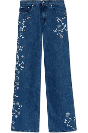 Kenzo Jeans, Dames, Blauw, W27, Katoen, Wide-leg jeans