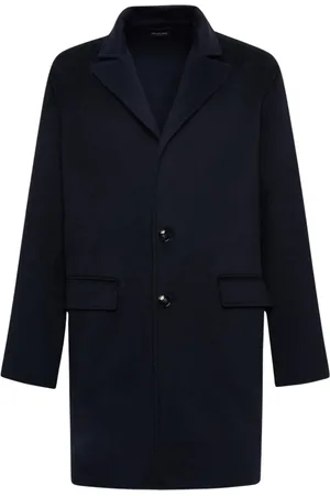 Kiton Mantels, Heren, Blauw, L, Kasjmier, Luxe Kasjmier Double Cloth Jas
