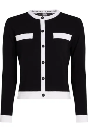 Karl Lagerfeld Truien, Dames, Zwart, M, Cardigan met lange mouwen