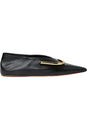 Jil Sander Schoenen, Dames, Zwart, 36 EU, Leer, Luxe Leren Pointed Ballerina Flats